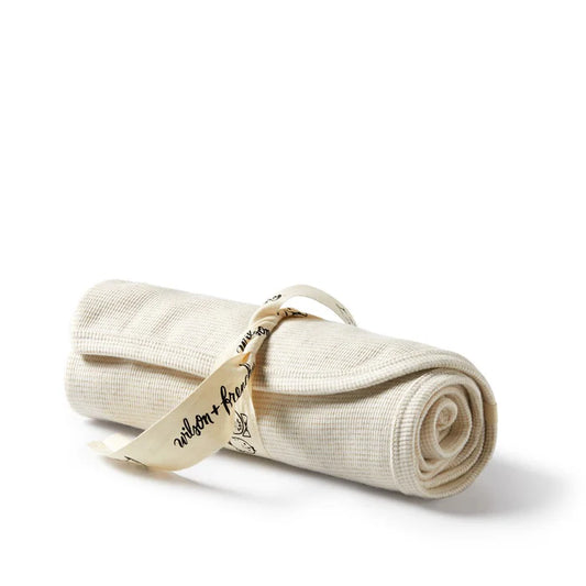 Organic Stripe Rib Bunny Rug | Oatmeal