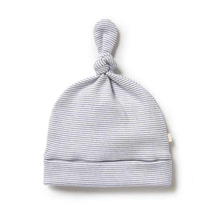 Rain drop Organic stripe rib knot hat