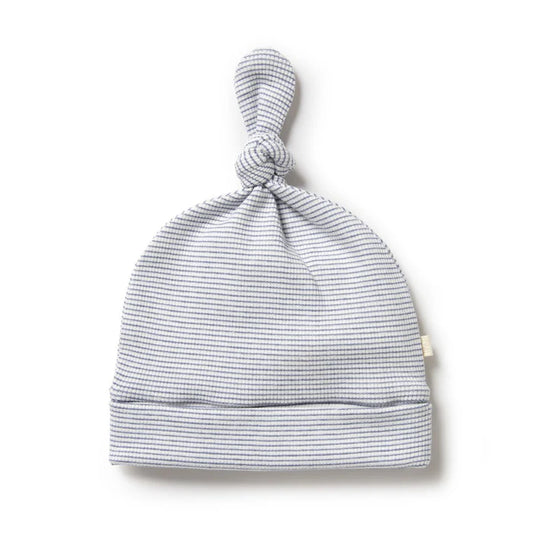Rain drop Organic stripe rib knot hat
