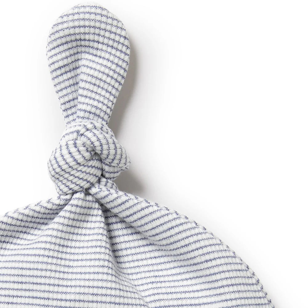 Rain drop Organic stripe rib knot hat