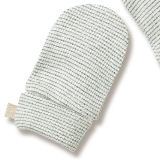 Fern organic stripe rib mittens