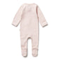 Organic Stripe Rib Zipsuit with Feet | Cantaloupe