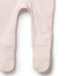 Organic Stripe Rib Zipsuit with Feet | Cantaloupe