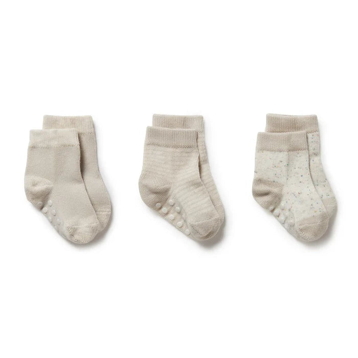 3 Pack Baby Socks | Clay