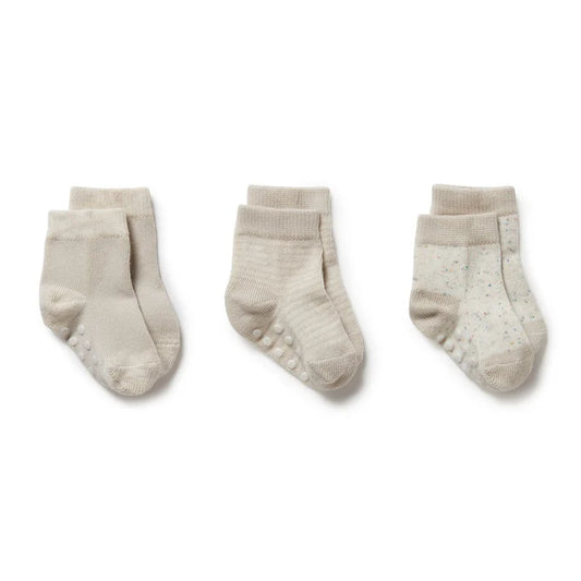3 Pack Baby Socks | Clay