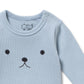 Storm Blue Organic Rib long-sleeved Bodysuit
