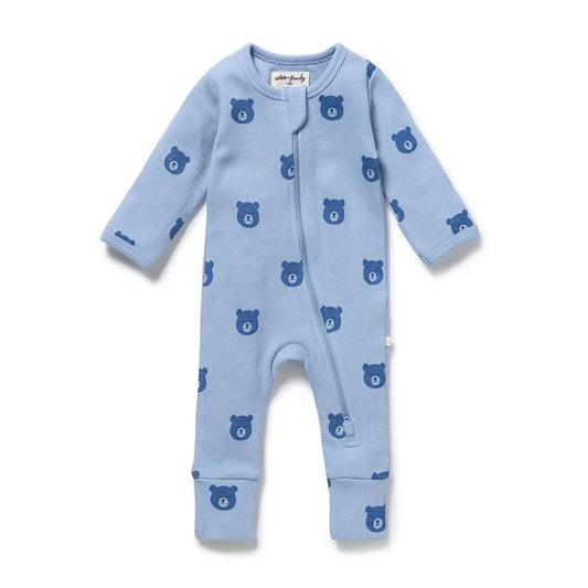 Bear Hugs Organic Waffle Zipsuit