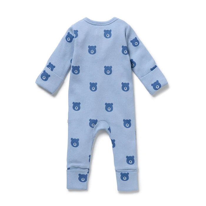 Bear Hugs Organic Waffle Zipsuit