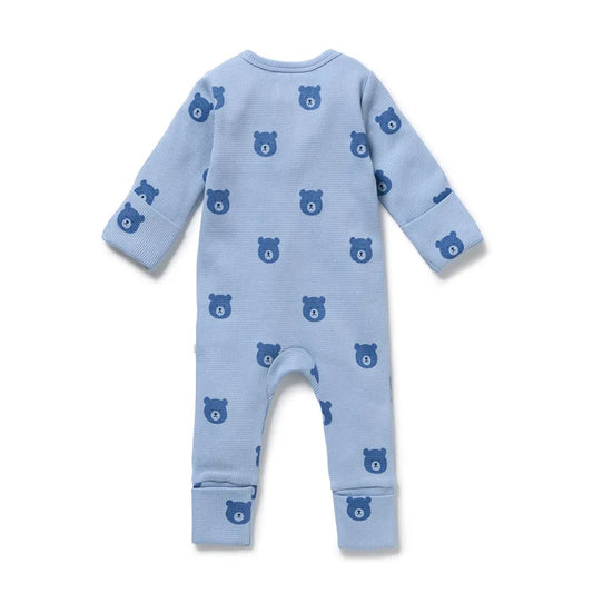 Bear Hugs Organic Waffle Zipsuit