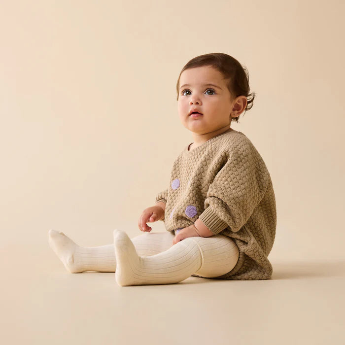 Buttermilk Organic Ribbed Tights