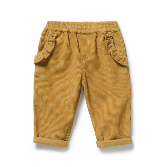 Amber Flow Organic Cord Ruffle Pant