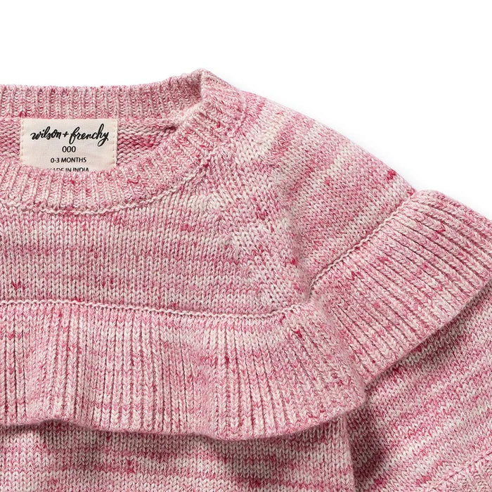 Rhubarb & Cream Ruffle Jumper