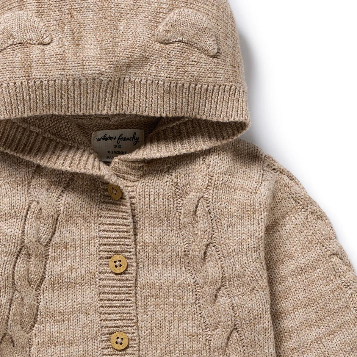 Sandstone Organic Knitted Cable Jacket