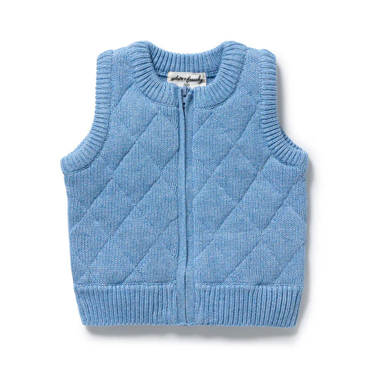 Frosted Blue Organic Knitted Vest