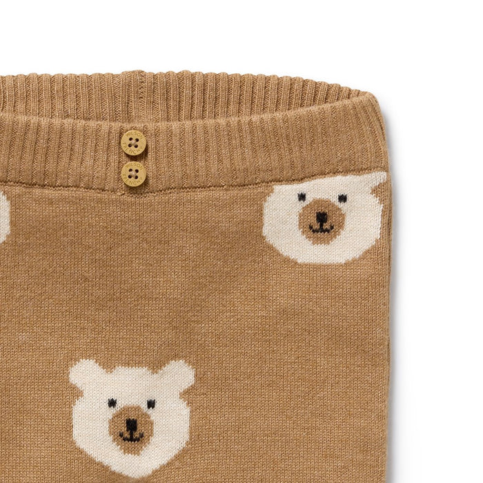 Beary Cute Organic Knitted Jacquard Legging