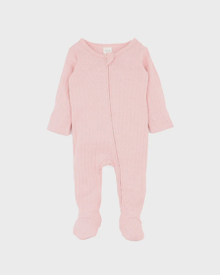 BLOSSOM ORGANIC POINTELLE LS ZIPSUIT