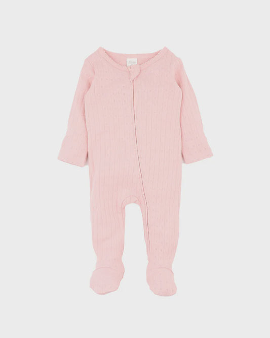 BLOSSOM ORGANIC POINTELLE LS ZIPSUIT