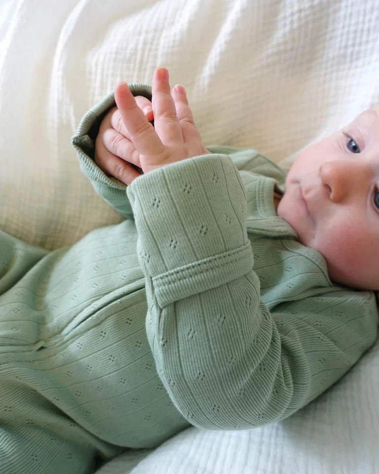 SAGE ORGANIC POINTELLE LS ZIPSUIT