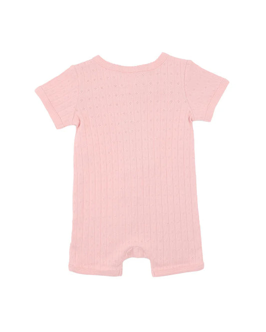BLOSSOM ORGANIC POINTELLE SS ZIPSUIT