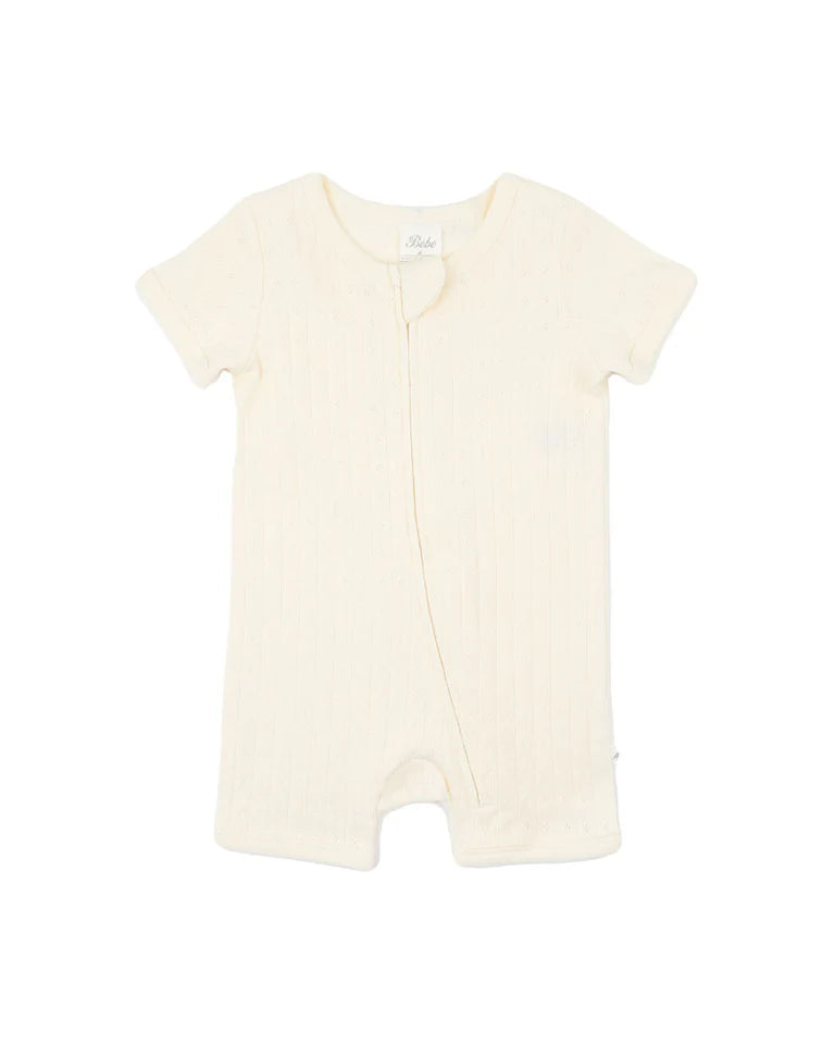 MILK ORGANIC POINTELLE SS ZIPSUIT