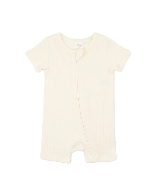 MILK ORGANIC POINTELLE SS ZIPSUIT