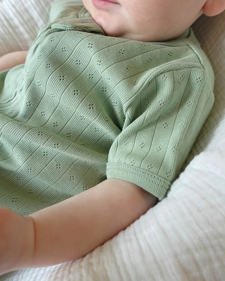 SAGE ORGANIC POINTELLE SS ZIPSUIT