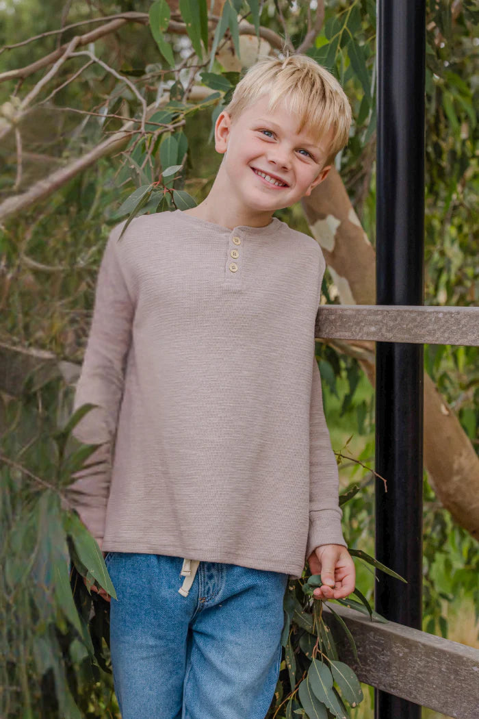 W25 Boys Mocha Henley