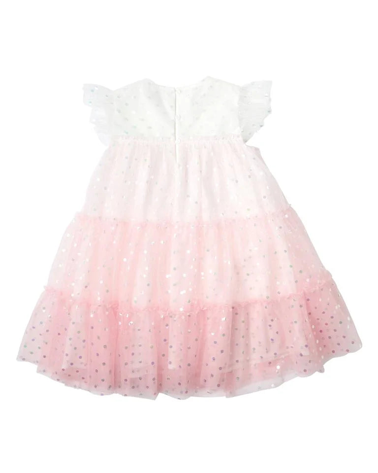 FESTIVE GRADIENT SPOT DRESS 3-7 YRS