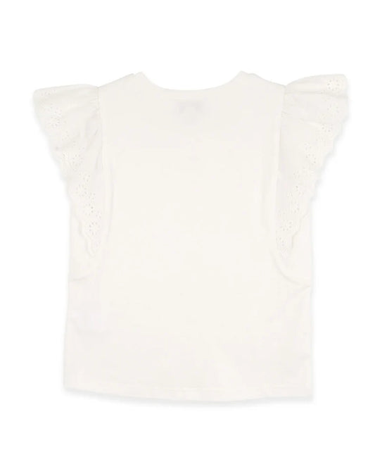 SNOW BROIDERY TEE 3Y-7Y
