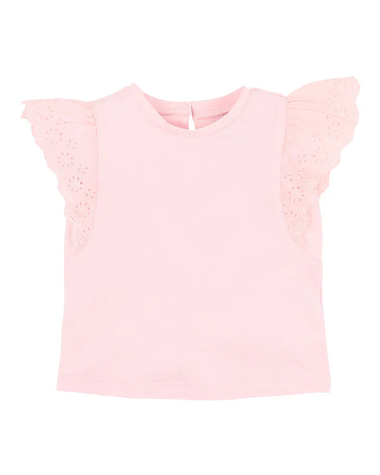 PINK BROIDERY TEE
