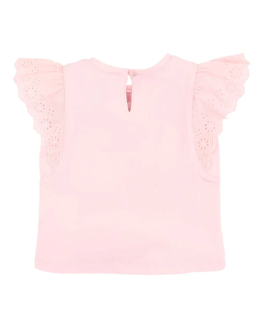 PINK BROIDERY TEE