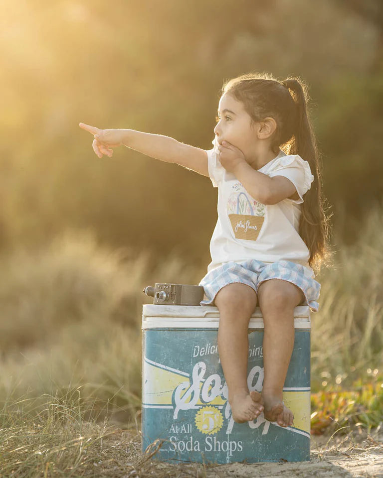 BONNIE ORGANIC FLOWER TEE 3-7 YRS
