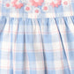 BONNIE CHECK  ORGANIC EMBROIDERED DRESS 3-7 YRS