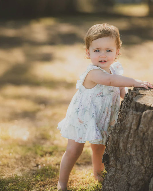 MADELYN PRINT OVERLAY DRESS
