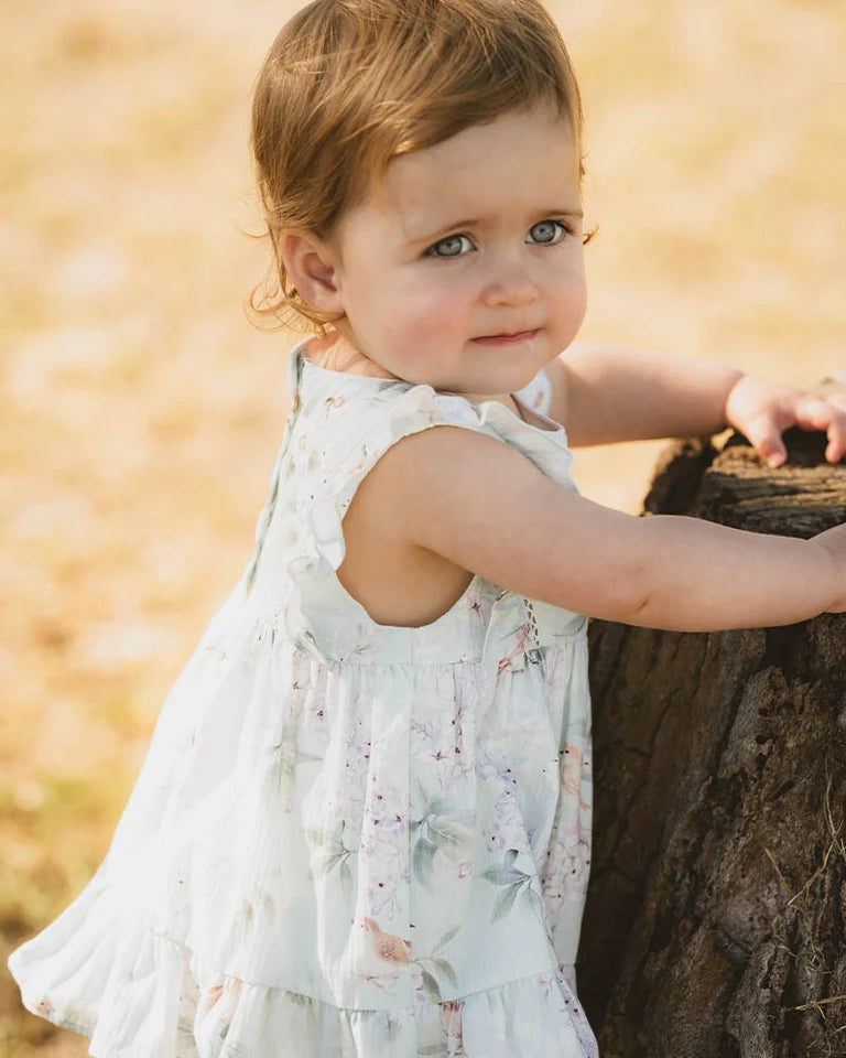 MADELYN PRINT OVERLAY DRESS