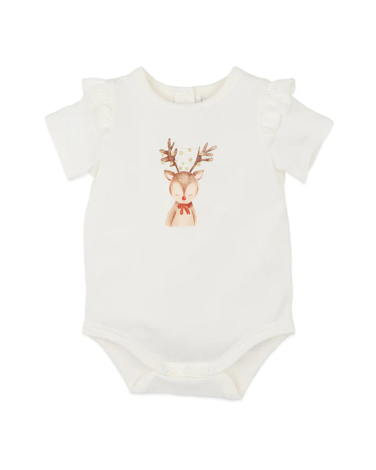 FESTIVE REINDEER BODYSUIT & SHORTS SET