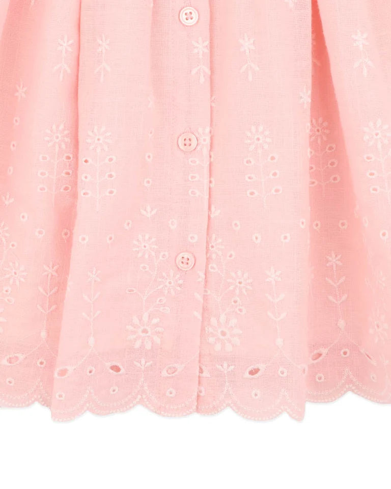CHELSEA BRODERIE HEM DRESS 3-7Y