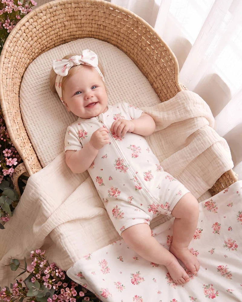 CHELSEA ORGANIC SS ZIP ROMPER