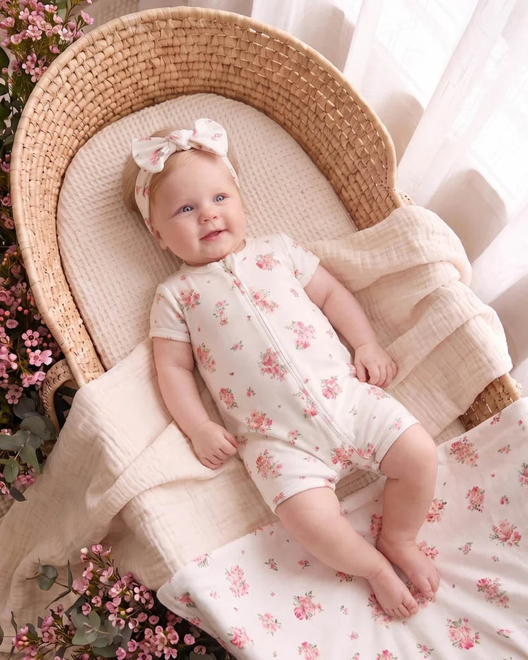 CHELSEA ORGANIC SS ZIP ROMPER