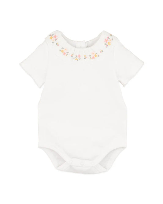 WILLA ORGANIC EMB. COLLAR BODYSUIT