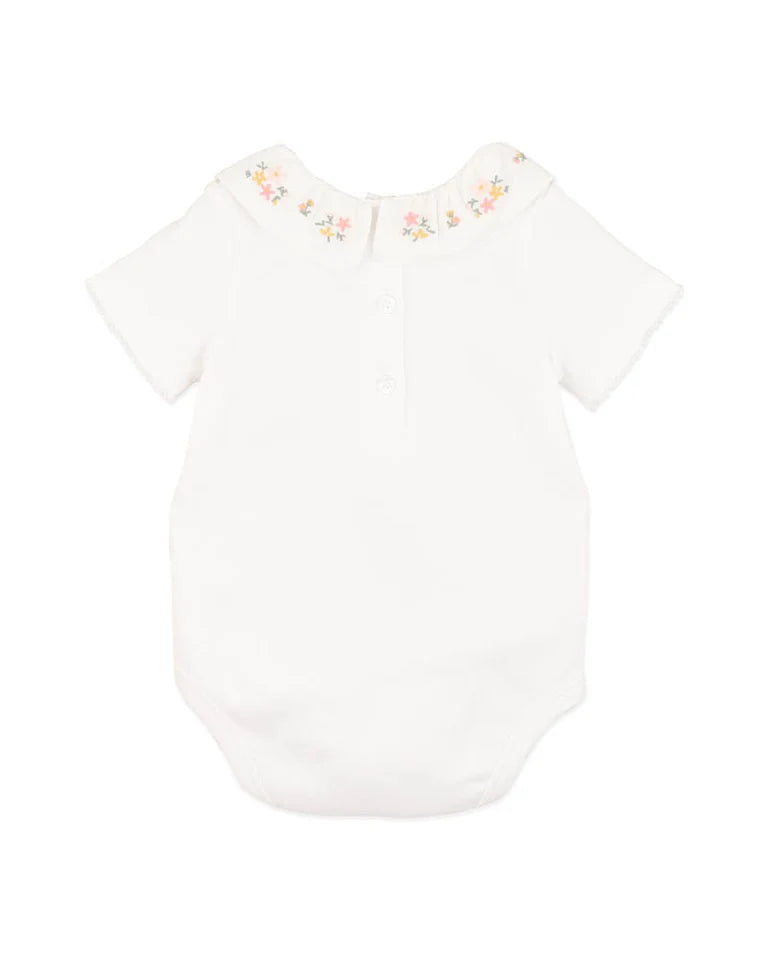 WILLA ORGANIC EMB. COLLAR BODYSUIT