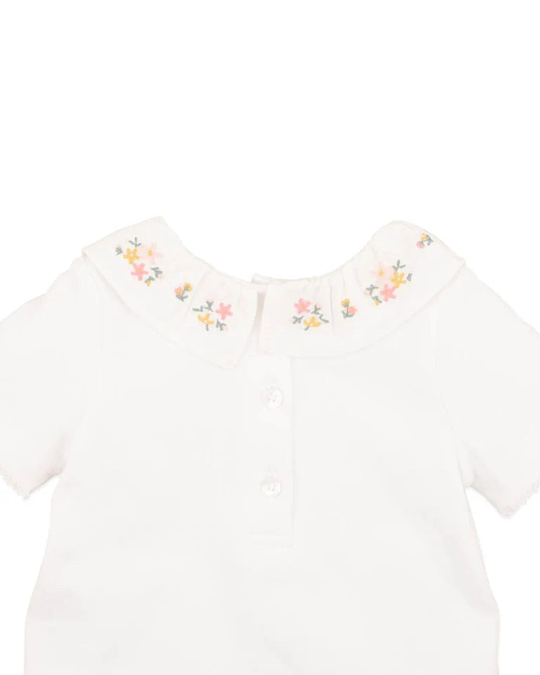 WILLA ORGANIC EMB. COLLAR BODYSUIT