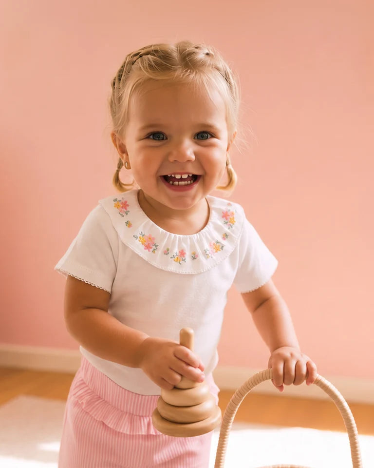 WILLA ORGANIC EMB. COLLAR BODYSUIT