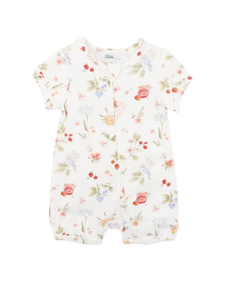 POPPY ORGANIC SS ZIP ROMPER