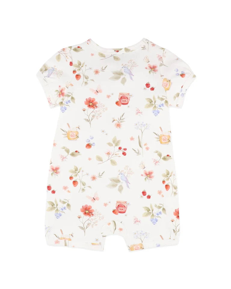 POPPY ORGANIC SS ZIP ROMPER