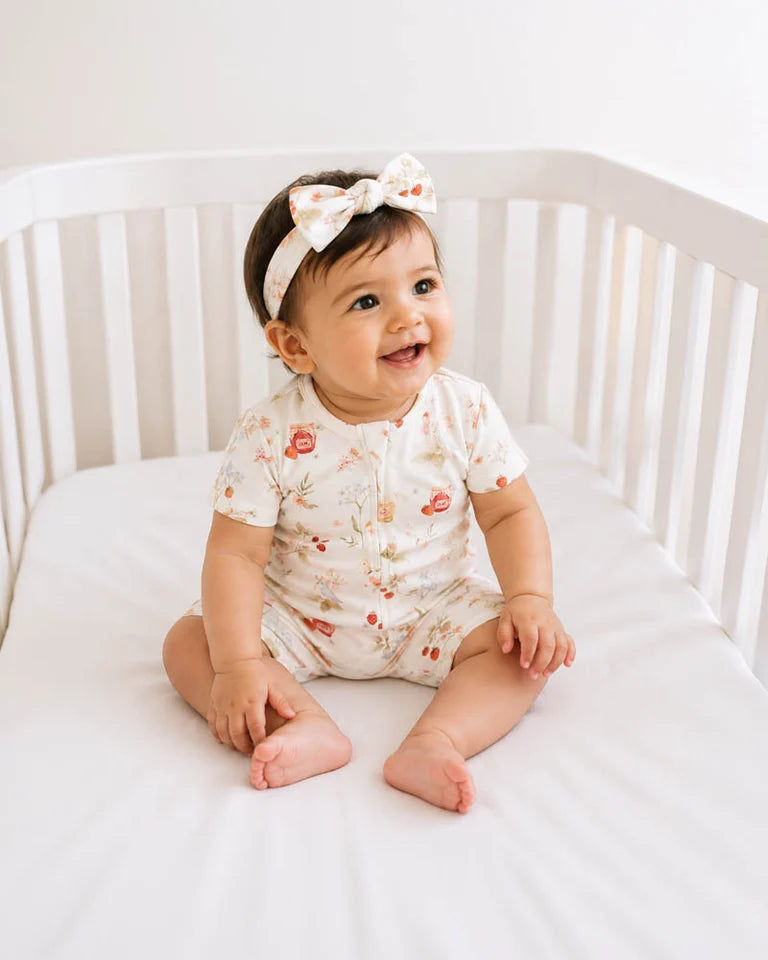 POPPY ORGANIC SS ZIP ROMPER