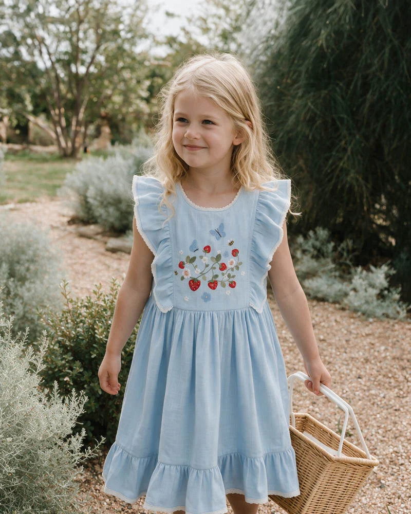POPPY EMB. YOKE DRESS