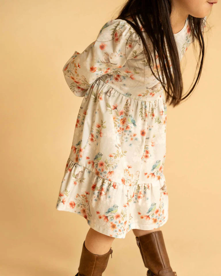 GEMMA BIRD ORGANIC DRESS 0-7 YRS