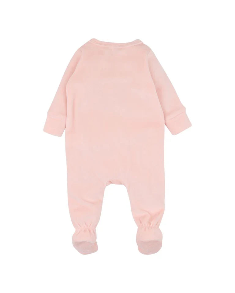 FERN VELOUR EMBROIDERED ZIP ONESIE