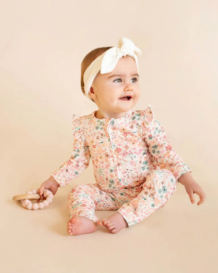 FERN FLORAL ORGANIC ZIPSUIT